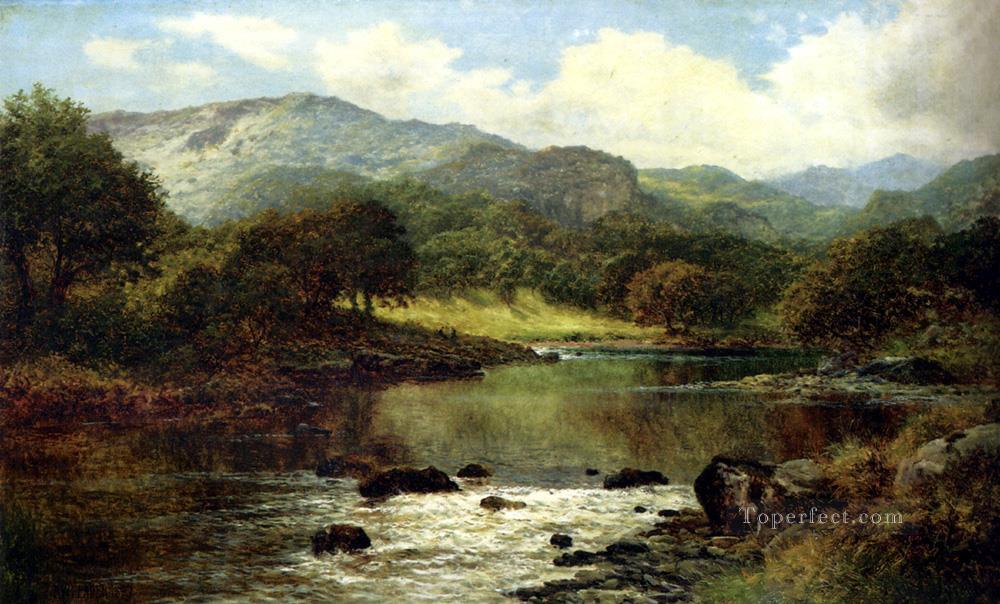 A Wooded River Landscape Benjamin Williams Leader Oil Paintings